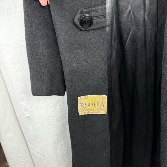 Cashmere Black Women's S Coat 1950s 1960s - Picture 5 of 10